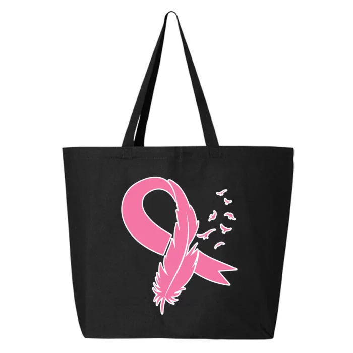 Breast Cancer Awareness Pink Feather Ribbon 25L Jumbo Tote