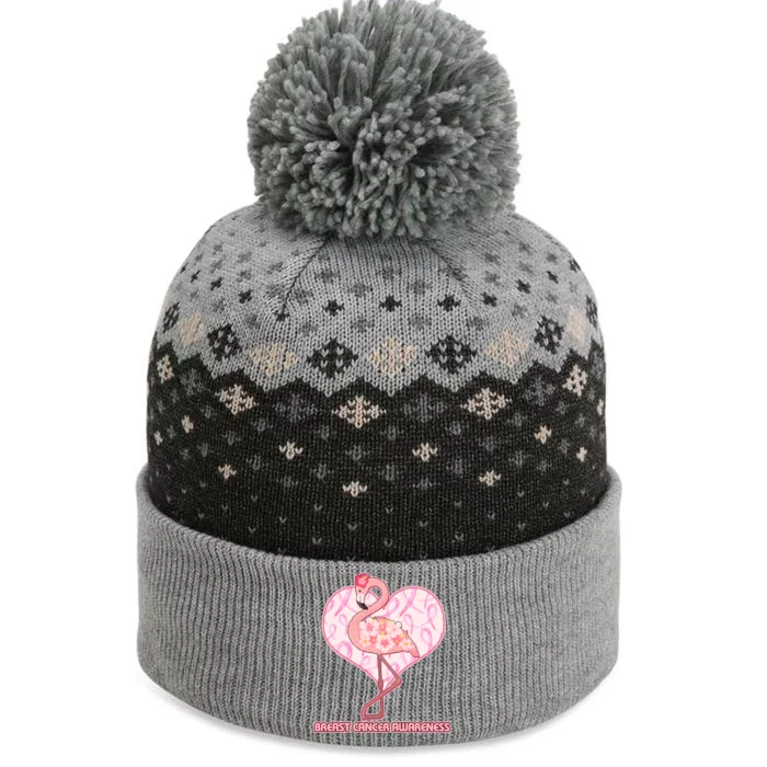 Breast Cancer Awareness Pink Flower Flamingo The Baniff Cuffed Pom Beanie