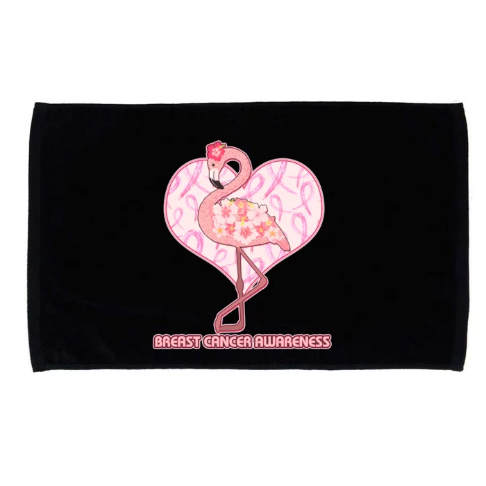 Breast Cancer Awareness Pink Flower Flamingo Microfiber Hand Towel