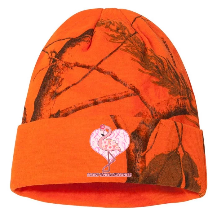 Breast Cancer Awareness Pink Flower Flamingo Kati - 12in Camo Beanie