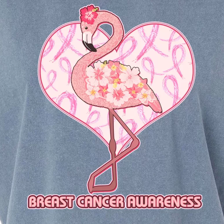 Breast Cancer Awareness Pink Flower Flamingo Garment-Dyed Women's Muscle Tee