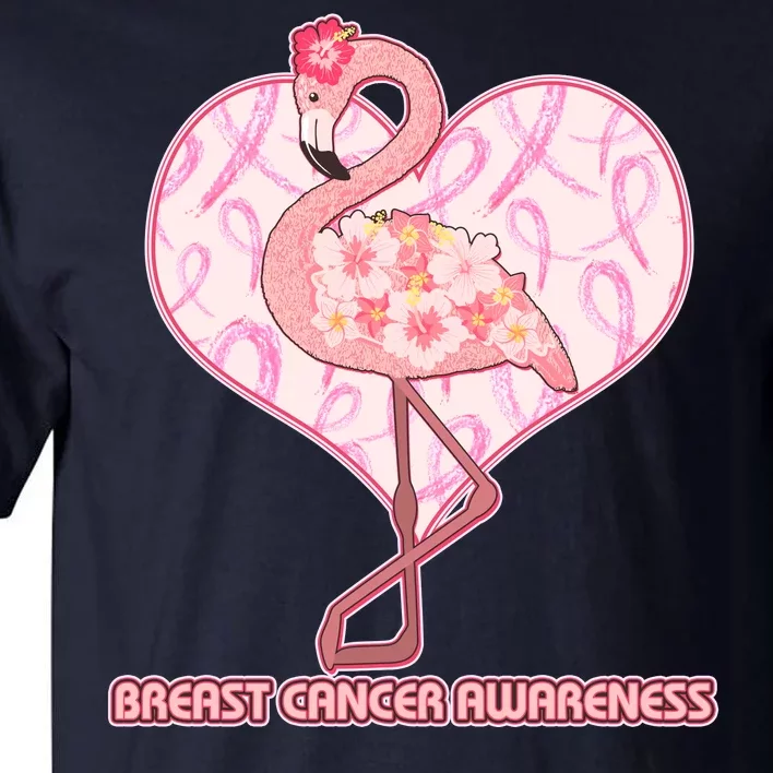 Breast Cancer Awareness Pink Flower Flamingo Tall T-Shirt