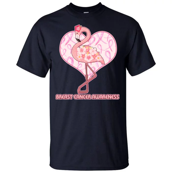 Breast Cancer Awareness Pink Flower Flamingo Tall T-Shirt