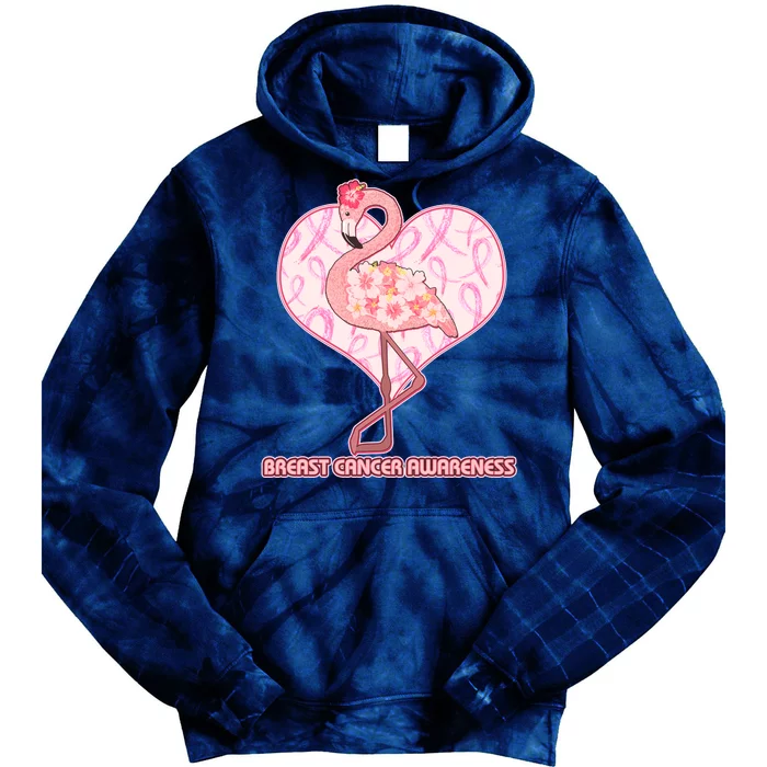 Breast Cancer Awareness Pink Flower Flamingo Tie Dye Hoodie