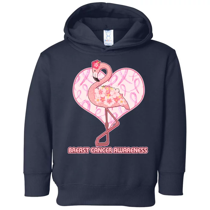 Breast Cancer Awareness Pink Flower Flamingo Toddler Hoodie