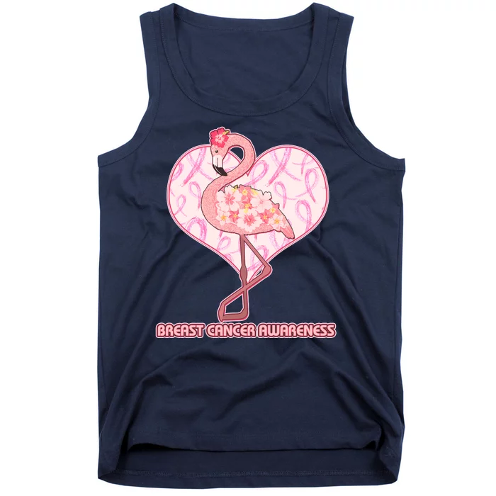 Breast Cancer Awareness Pink Flower Flamingo Tank Top