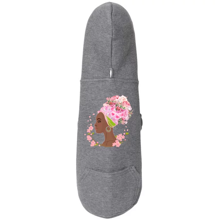 Breast Cancer Awareness Pink Flower Warrior Survivor Doggie 3-End Fleece Hoodie