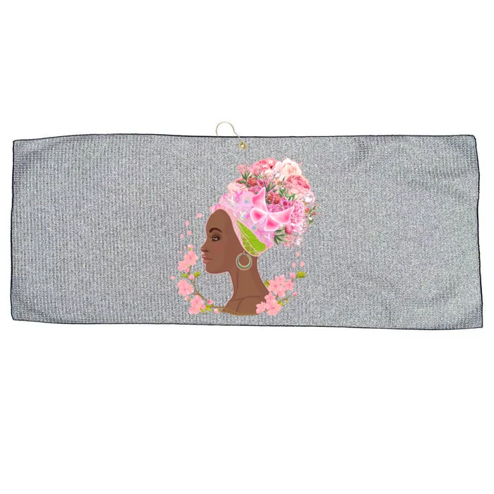 Breast Cancer Awareness Pink Flower Warrior Survivor Large Microfiber Waffle Golf Towel