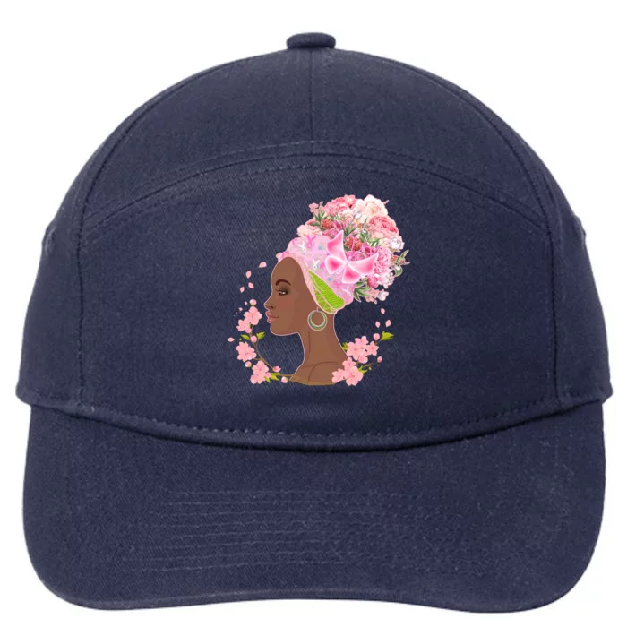 Breast Cancer Awareness Pink Flower Warrior Survivor 7-Panel Snapback Hat