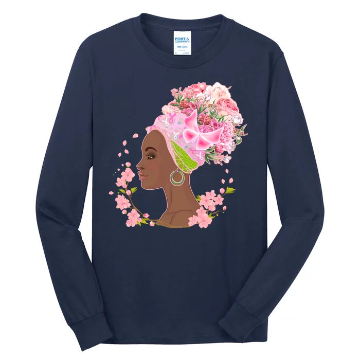 Breast Cancer Awareness Pink Flower Warrior Survivor Tall Long Sleeve T-Shirt