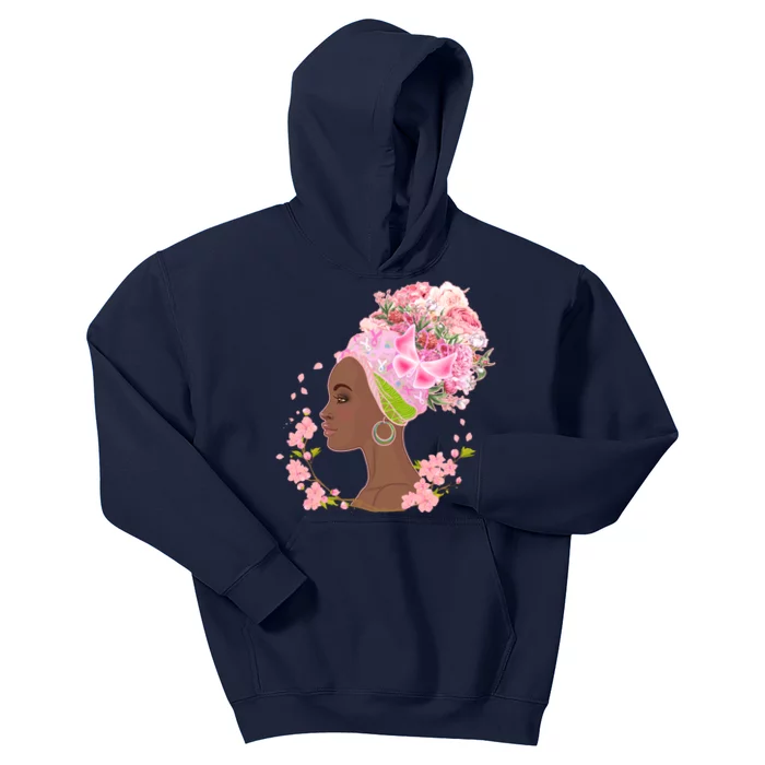 Breast Cancer Awareness Pink Flower Warrior Survivor Kids Hoodie