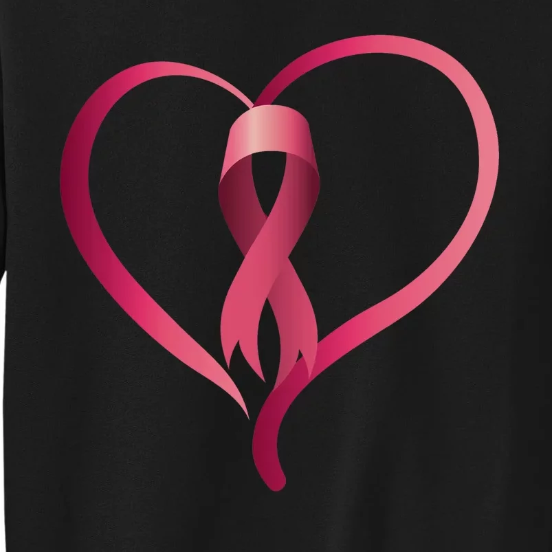 Breast Cancer Awareness Ribbon Heart Tall Sweatshirt