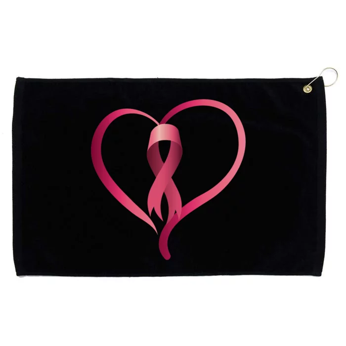 Breast Cancer Awareness Ribbon Heart Grommeted Golf Towel