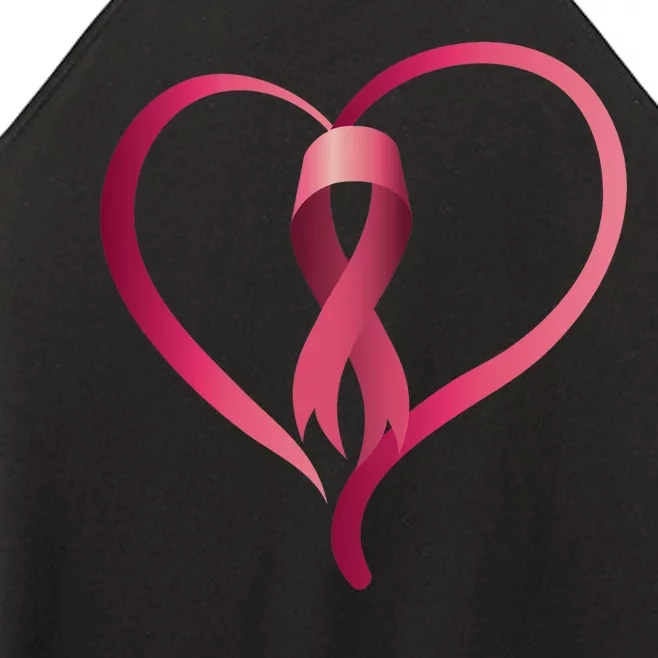 Breast Cancer Awareness Ribbon Heart Women’s Perfect Tri Rocker Tank