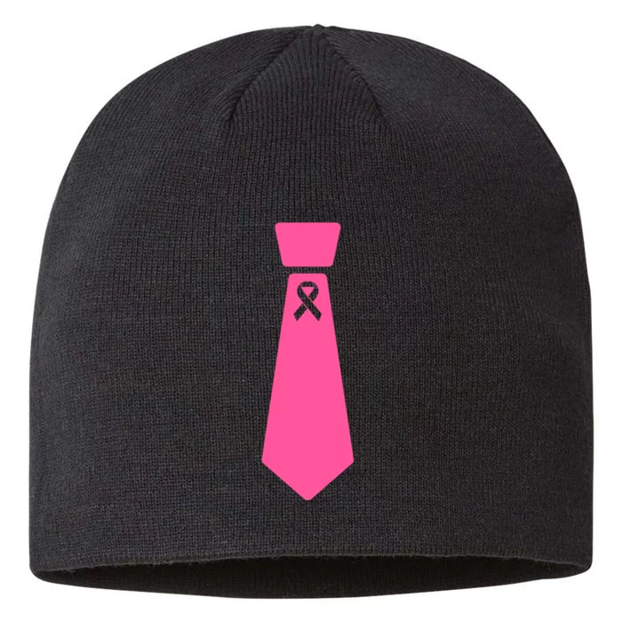 Breast Cancer Awareness Ribbon Tie 8 1/2in Sustainable Knit Beanie