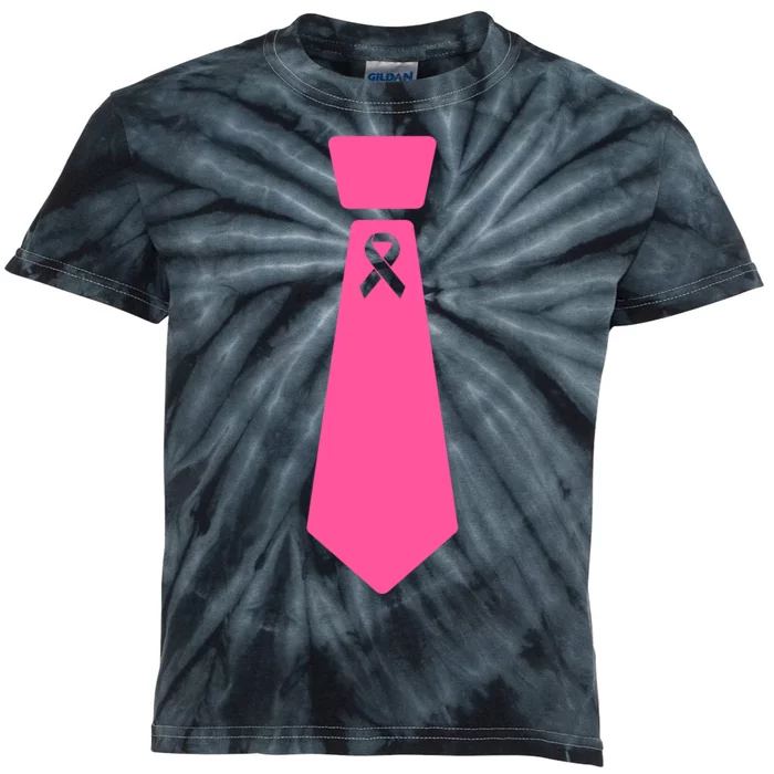 Breast Cancer Awareness Ribbon Tie Kids Tie-Dye T-Shirt