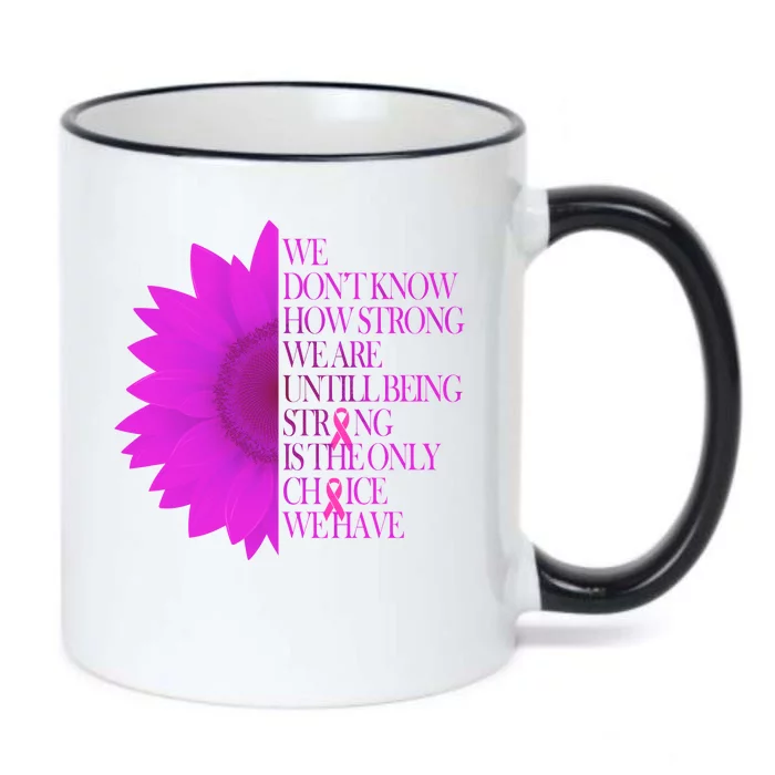 Breast Cancer Awareness Sunflower Quote Black Color Changing Mug