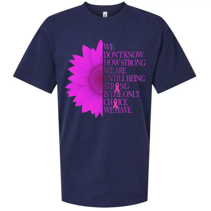 Breast Cancer Awareness Sunflower Quote Sueded Cloud Jersey T-Shirt