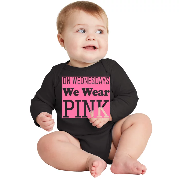 Breast Cancer Awareness Wednesdays We Wear Pink Baby Long Sleeve Bodysuit