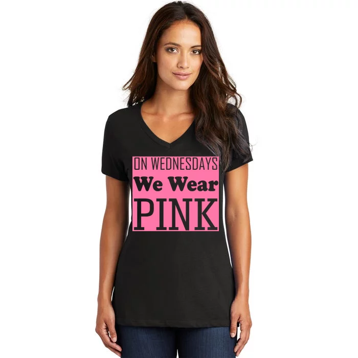 Breast Cancer Awareness Wednesdays We Wear Pink Women's V-Neck T-Shirt