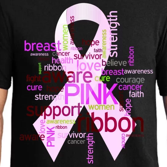 Breast Cancer Awareness Word Mash-Up Pajama Set