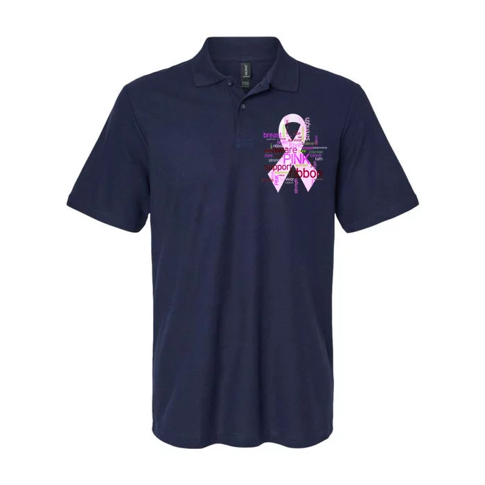 Breast Cancer Awareness Word Mash-Up Softstyle Adult Sport Polo