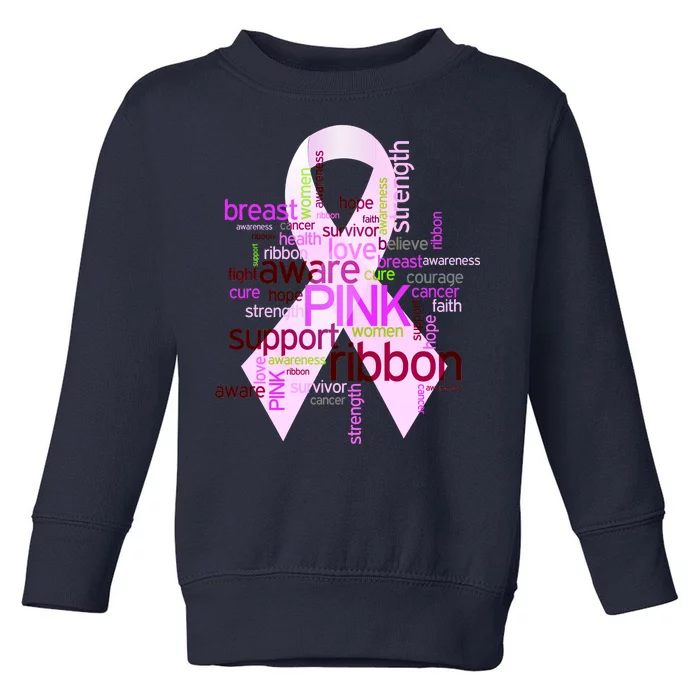 Breast Cancer Awareness Word Mash-Up Toddler Sweatshirt