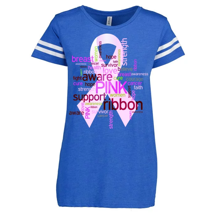 Breast Cancer Awareness Word Mash-Up Enza Ladies Jersey Football T-Shirt