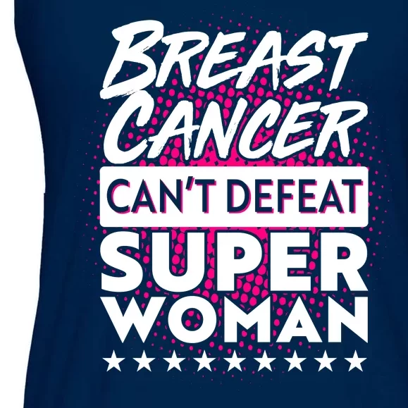 Breast Cancer Can't Defeat Super Woman Ladies Essential Flowy Tank