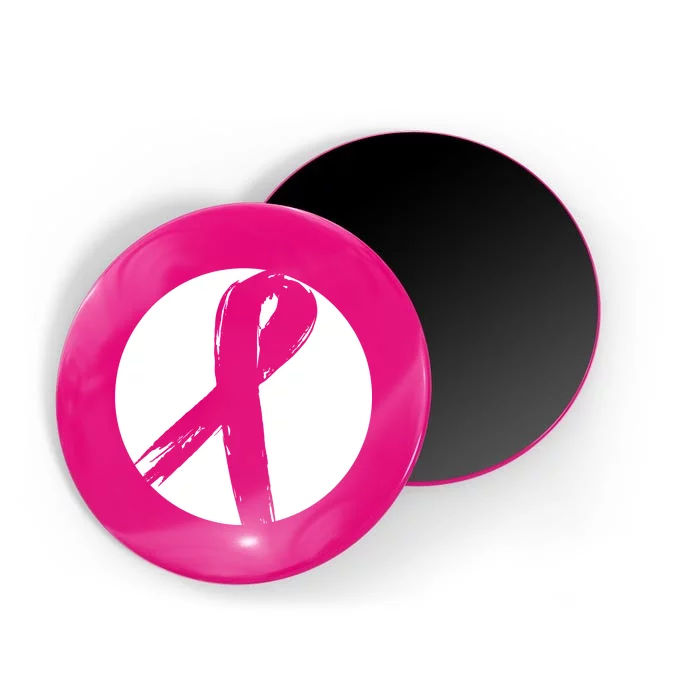 Breast Cancer Circle Ribbon Logo Magnet