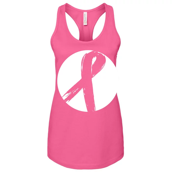 Breast Cancer Circle Ribbon Logo Women's Racerback Tank