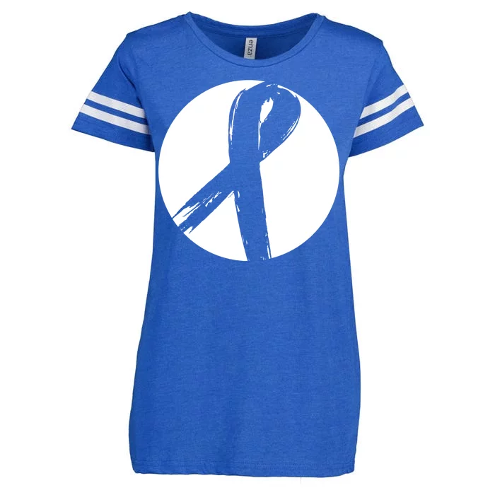 Breast Cancer Circle Ribbon Logo Enza Ladies Jersey Football T-Shirt