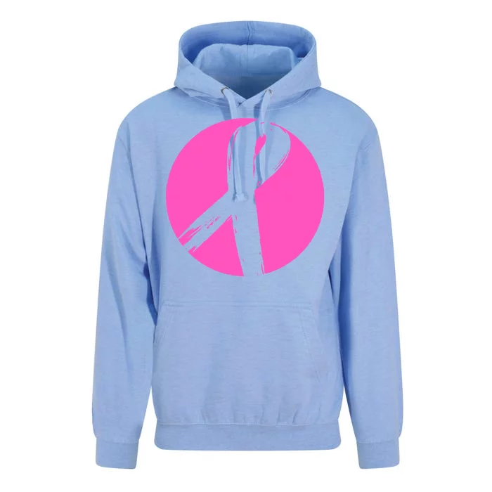 Breast Cancer Circle Ribbon Logo Unisex Surf Hoodie