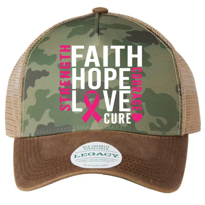 Breast Cancer Faith Hope Love Courage Legacy Tie Dye Trucker Hat