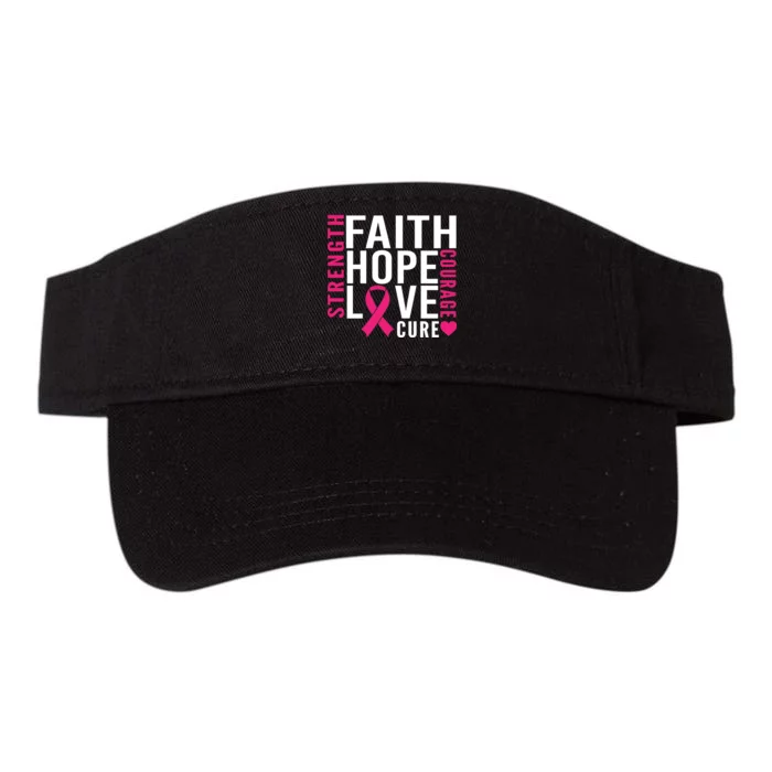 Breast Cancer Faith Hope Love Courage Valucap Bio-Washed Visor