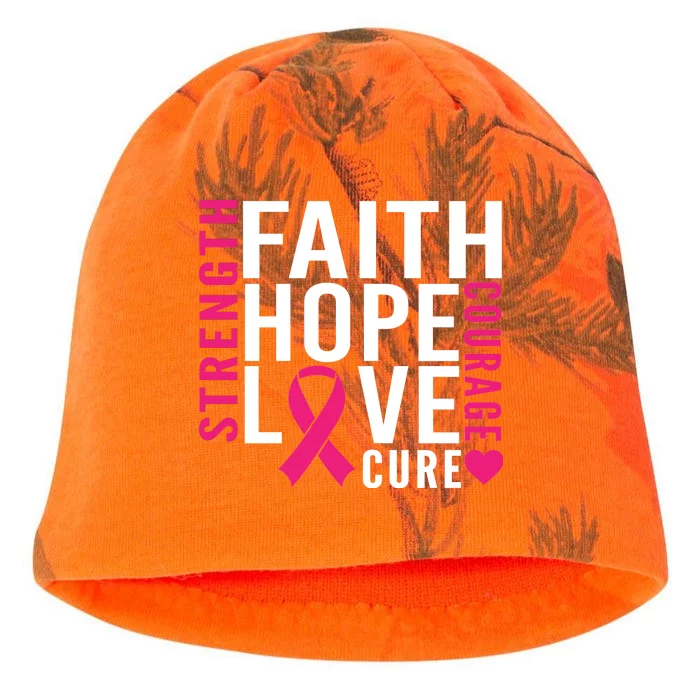 Breast Cancer Faith Hope Love Courage Kati - Camo Knit Beanie