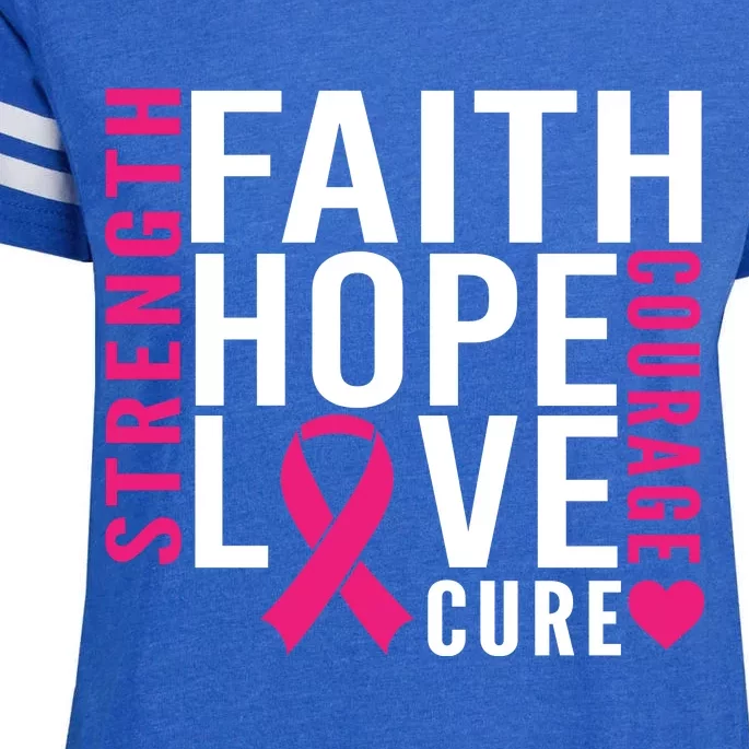 Breast Cancer Faith Hope Love Courage Enza Ladies Jersey Football T-Shirt