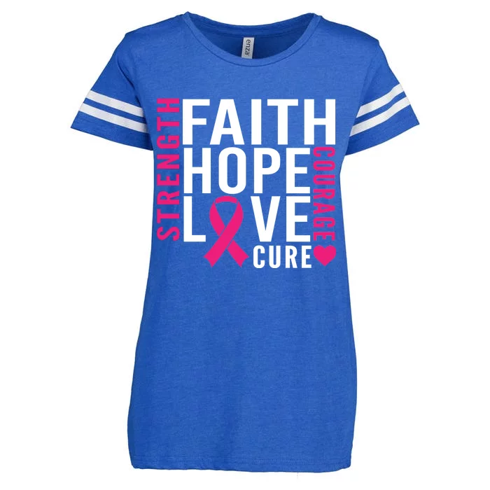 Breast Cancer Faith Hope Love Courage Enza Ladies Jersey Football T-Shirt