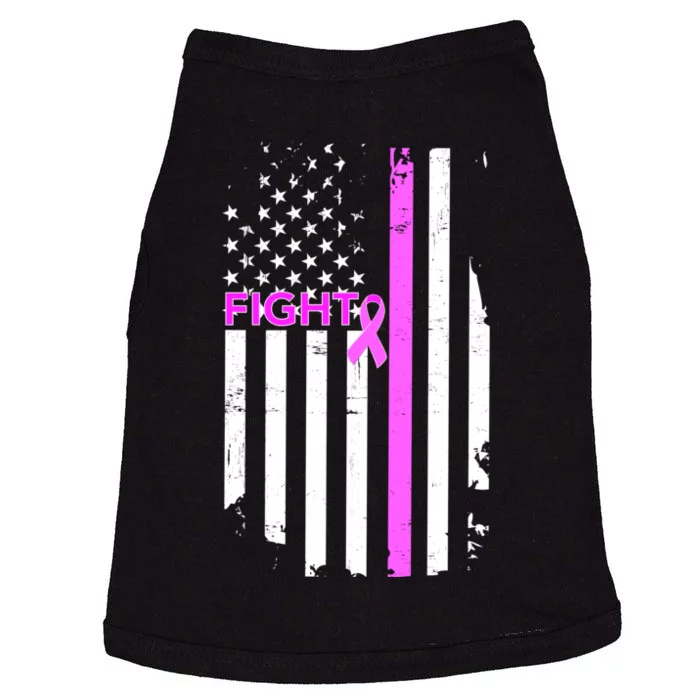 Breast Cancer Fight Ribbon Flag Doggie Tank