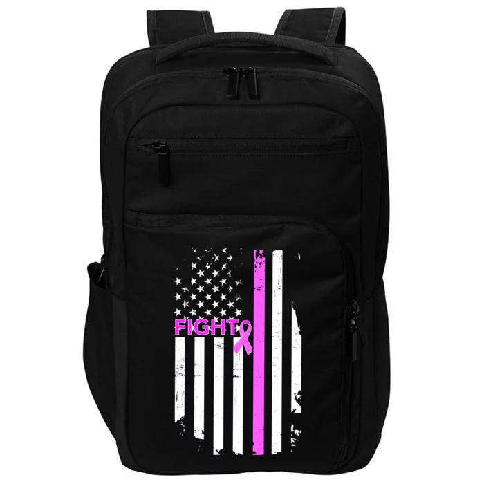 Breast Cancer Fight Ribbon Flag Impact Tech Backpack