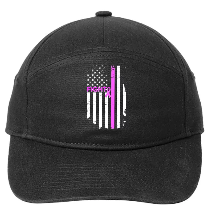 Breast Cancer Fight Ribbon Flag 7-Panel Snapback Hat