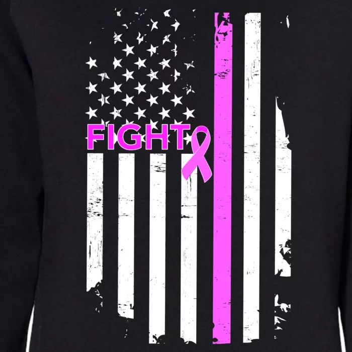 Breast Cancer Fight Ribbon Flag Womens California Wash Sweatshirt