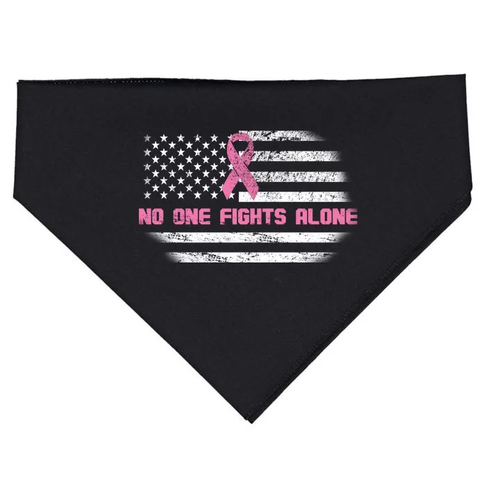 Breast Cancer Flag No One Fights Alone USA-Made Doggie Bandana