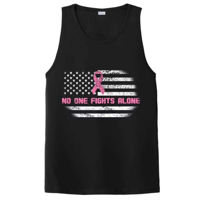 Breast Cancer Flag No One Fights Alone Performance Tank