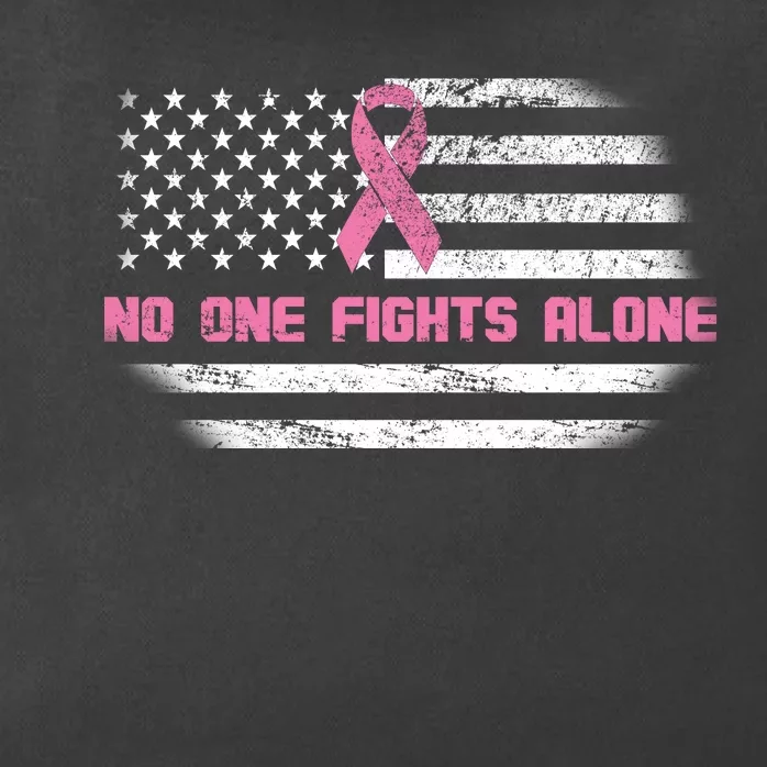 Breast Cancer Flag No One Fights Alone Zip Tote Bag