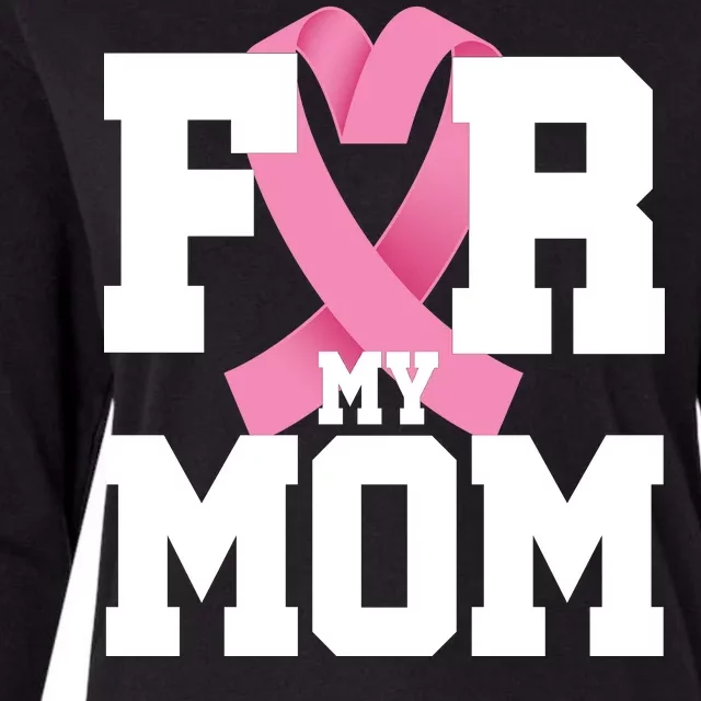 Breast Cancer For My Mom Womens Cotton Relaxed Long Sleeve T-Shirt