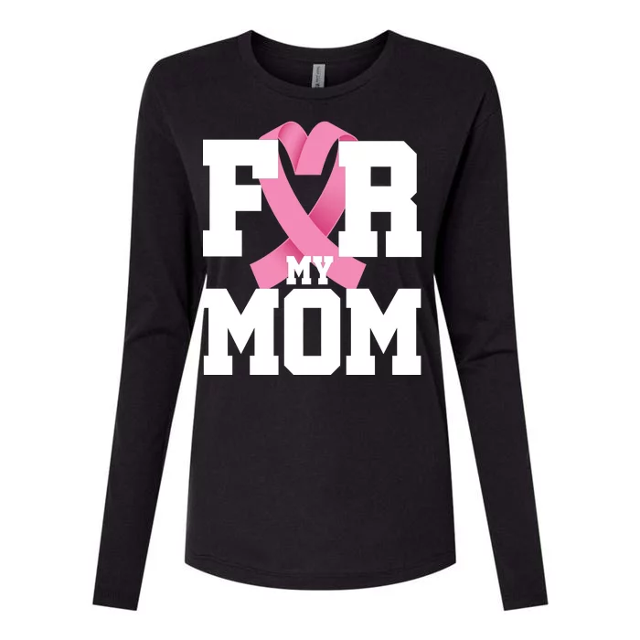 Breast Cancer For My Mom Womens Cotton Relaxed Long Sleeve T-Shirt