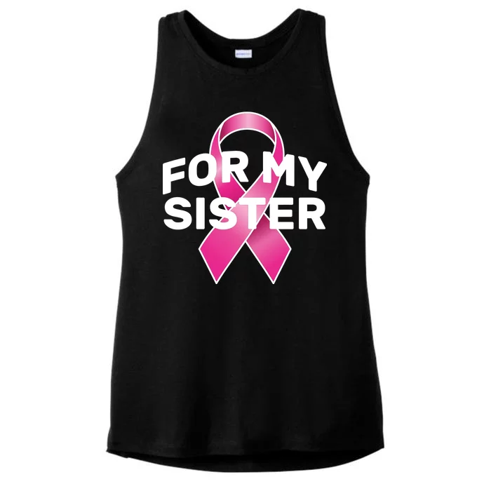 Breast Cancer For My Sister Ladies Tri-Blend Wicking Tank