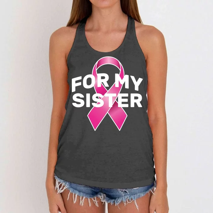 Breast Cancer For My Sister Women's Knotted Racerback Tank