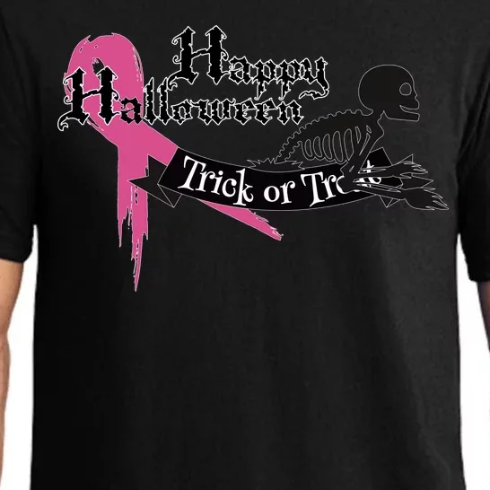 Breast Cancer Happy Halloween Skeleton Pajama Set